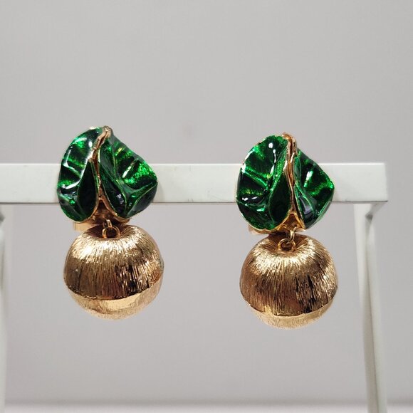 Rare Set Christian Dior Henkel & Grosse Guilloche Enamel Clip Earrings & Brooch - Picture 3 of 12